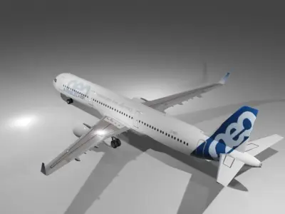 Airbus a321neo airbus house livery 3d model Low-poly 3D model