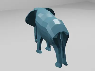 low poly elephant in polygons Free low-poly 3D model