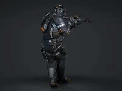 SCIFI - URBAN SOLDIER Low-poly 3D model
