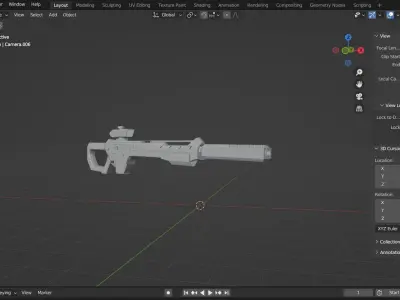 Sniper Scifi Low Poly 3D Free low-poly 3D model