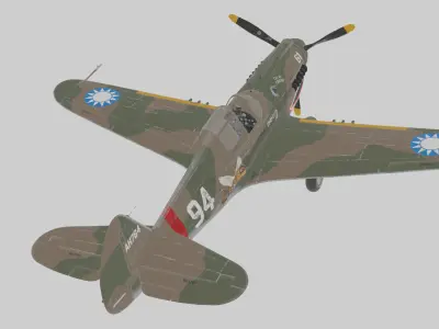 Average War Hawk Fully Rigged Fighter Aircraft Clean Topology 3D model