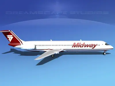 Douglas DC-9-50 Midway 3D model
