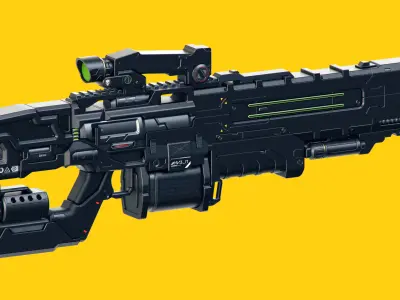 Sci-Fi Rifles Set Kitbash and Biomutant 3D model