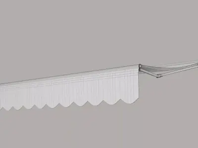 Wavy Retractable Awning for Outdoor Shop Sunshade 3D model