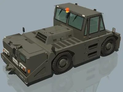 JASDF 20tons Towingcar and Towbar 3D model