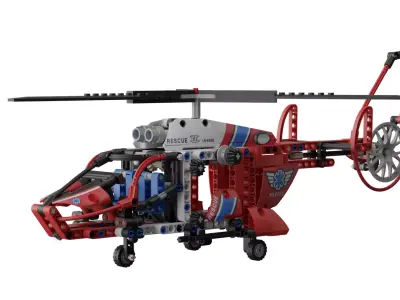 Lego Helicopter Low-poly 3D model