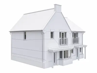 Neighborhood House P02 Low-poly 3D model