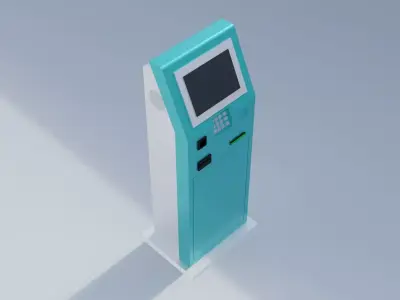 Indoor Self-Service Payment Kiosk with Touch Screen Free 3D model