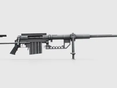 CheyTac M200 Intervention Sniper Rifle Low-poly 3D model