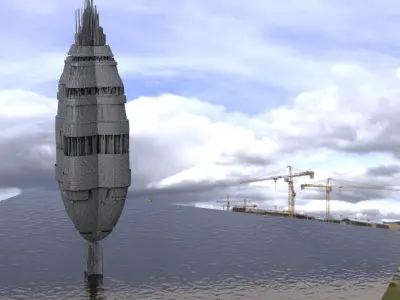 Space Skyscraper city 3 3D model