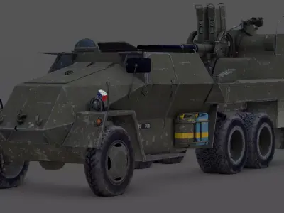 M53 59 Praga Self-Propelled Anti-Aircraft Gun 3D Model Low-poly 3D model