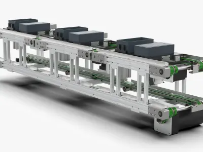 Upper and Lower Belt Conveyor 3D model