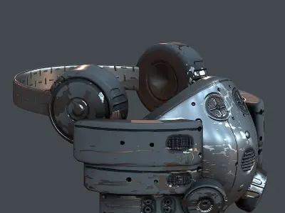 Gas mask helmet 3d model scifi Low-poly Low-poly 3D model Low-poly 3D model 92