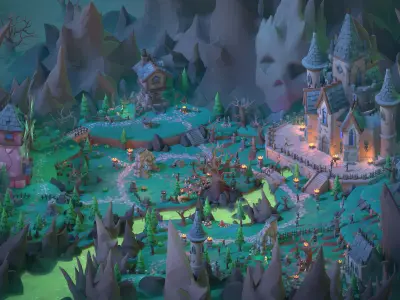 Dark Valley Low-poly 3D model