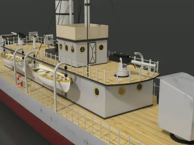 Nieugieta polish river gunboat laid down 1909 3D model