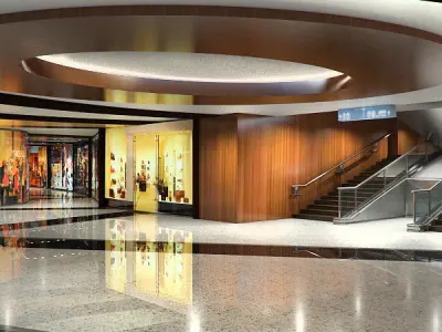 Shopping Mall Interior and Entry 3D model