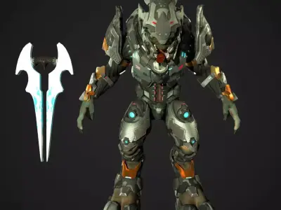 elite warrior Low-poly 3D model