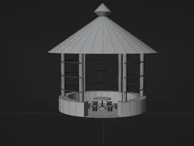 Outdoor dining table of Bar Low-poly 3D model