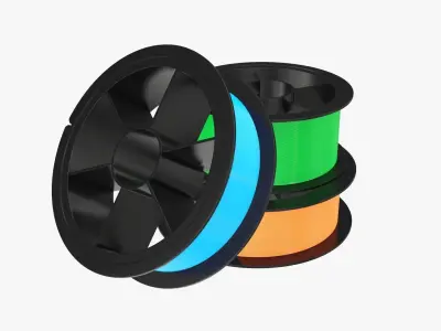 Fishing line on spool 3D model