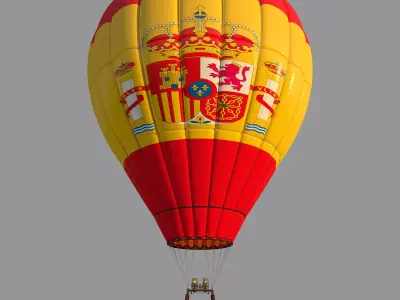 SpainFlag-Parachute hot air balloon with spanish coat of arms 3D model