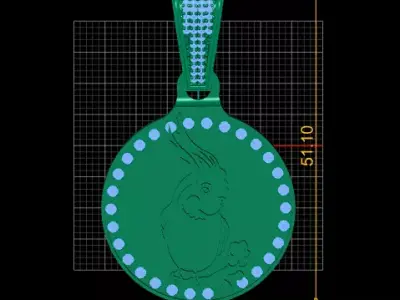 Gold Cockatiel Pendant 3D print model