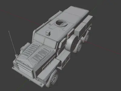 US COUGAR 6x6 MRAP Vehicle Free 3D model