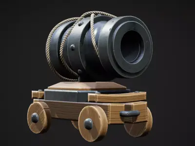 Cannon Free low-poly 3D model