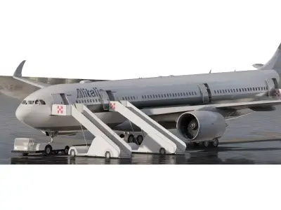 AIRBUS A330-202 Alitalia with interior 3D model