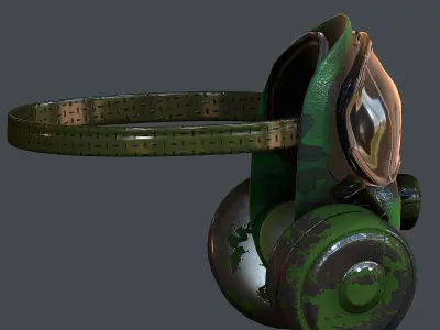 Gas mask helmet 3d model scifi Low-poly Low-poly 3D model Low-poly 3D model