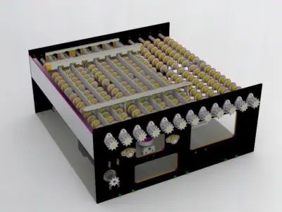 Assembly line for positioning mechanism 3D model