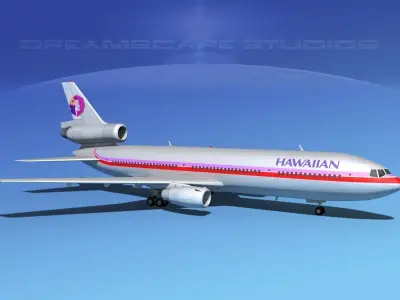 Douglas DC-10 Hawaiian 3D model
