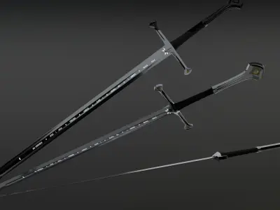 Narsil Anduril Aragorn Sword Lord Of The Rings 3D model