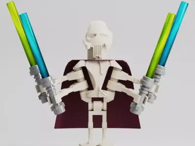 Grievous - The Complete Saga - 3D Print Custom Lego Minifigure 3D print model