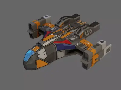 Sci-Fi Aircraft - Low Poly - Game Ready - PBR Low-poly 3D model