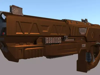 Sci-fi Assult Rifle Low-poly PBR Textures Free low-poly 3D model