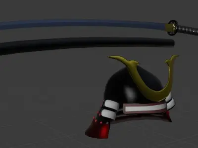 Katana samurai sword Free low-poly 3D model