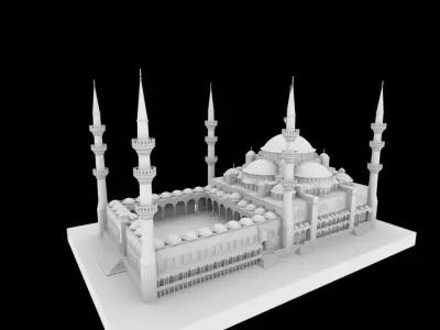 Mosque in istanbul 3D model