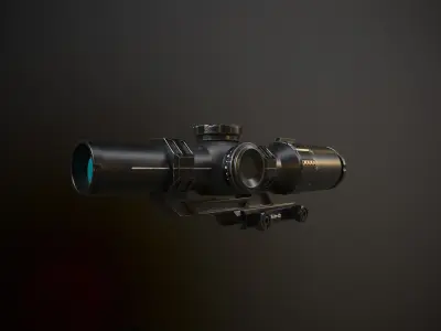 Tango 6T Rifle scope Low Poly PBR - FPS Weapon Attachment Low-poly 3D model