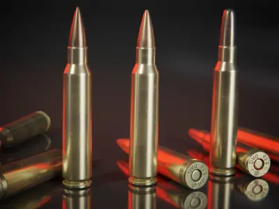 556x45mm Nato Bullets Low-poly 3D model