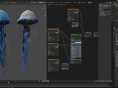 Jellyfish Chrysaora  Low-poly 3D model
