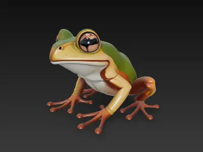 Frog Realistic 3D Model Basic - Low Poly Realistic Low-poly 3D model