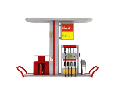 Petrol Gasoline Pump Station 01 3D model