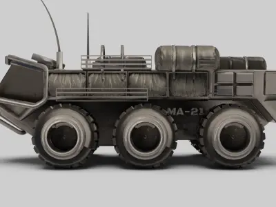 military or Mars Rover with pbr textures Low-poly 3D model