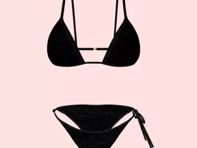 Sexy Black Dotted Bikini P04 Low-poly 3D model