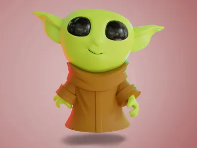Baby Yoda 3d low poly model Low-poly 3D model