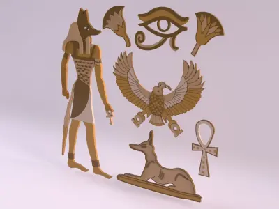 Egyptian Symbols - 040 Low-poly 3D model