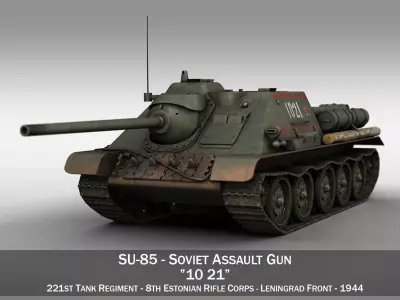 SU-85 - 1021 3D model
