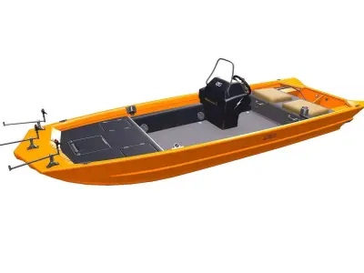 Carp Fishing Boat PBR Low-poly 3D model