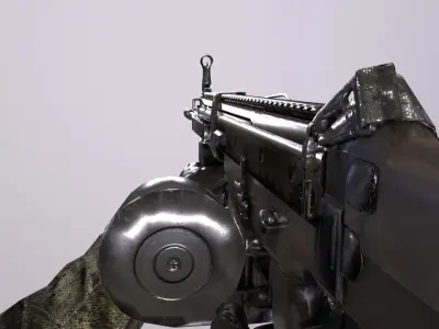  fps machine gun2 animations  Low-poly 3D model