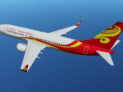 Hainan airlines Boeing 737-800 3D model lowpoly  Low-poly 3D model